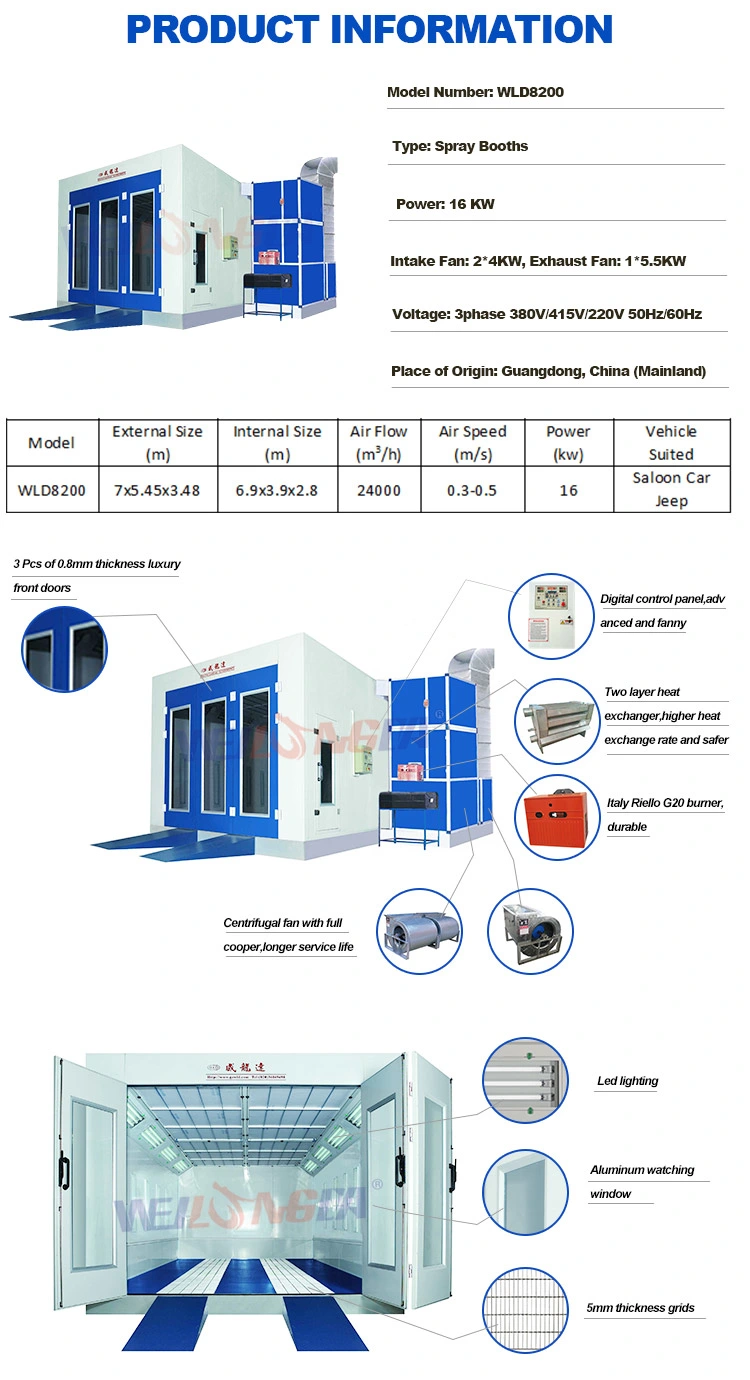 Wld8200 (CE) Garage Paint Booth Spray Booth Car Spray Painting Machine