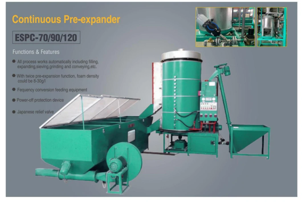 EPS Continuous Pre-Expander Expandable Polystyrene Machine for Polystyrene Molding